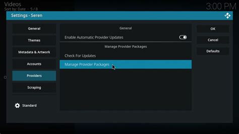 once done, choose default player for shows. . Seren provider package